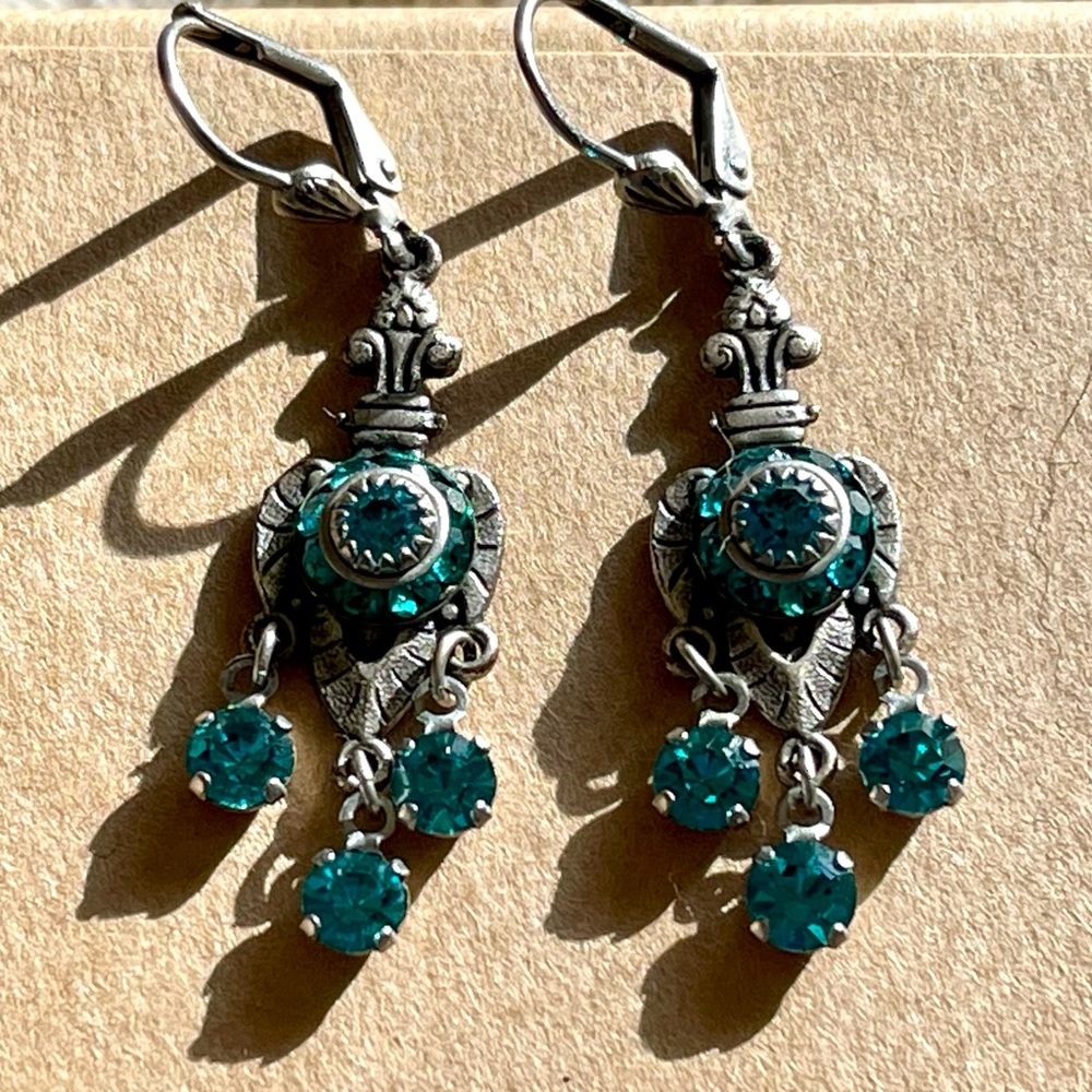 Teal Gemstone Earrings